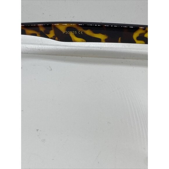 Retro Sunglasses Tortoise Brown and Gold Frame Brown Lens Gold Bumblebee Detail - Picture 7 of 7